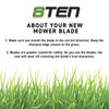 8TEN LawnRAZOR Hi-Lift Blade for John Deere 60